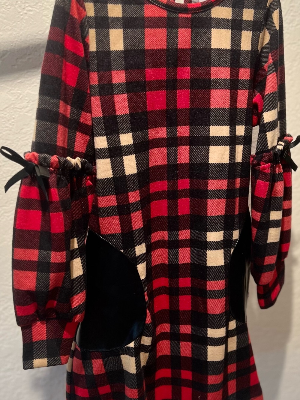 Deux Par Deux Red, Beige, Black Longsleeve Sweater Dress for girls'